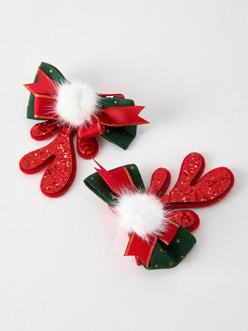 christmas-elk-pom-pom-girls-hair-clip Rylee Faith Designs - Sophia's Style-6
